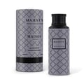 Maison Asrar Majesty by Maison Asrar 100ml EDP Unisex — A grey bottle with a repeating black quatrefoil pattern and a black textured cap, featuring a black label with 'MAJESTY' and 'ROYAL COLLECTION' text.