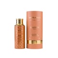 Maison Asrar Monarch by Maison Asrar 100ml EDP Unisex — Orange bottle with gold geometric pattern and gold fluted cap, featuring a central label with 'MONARCH ROYAL COLLECTION'.