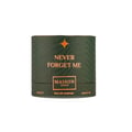 Maison Asrar Never Forget Me by Maison Asrar 90ml EDP Women — Green textured box lid open, revealing a dark bottle with gold accents and textured interior.