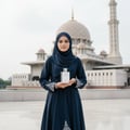 Pure Musk Afnan with Malay woman at Masjid Negara pure elegant malaysia scene