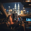 pemandu Malaysia pegang Supremacy Silver dengan lampu KL malam