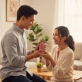 Ard Al Zaafaran Ahubbak Love In Paris EDP 100ml Zaafaran — Pink perfume bottle with a decorative column motif and gold accents, featuring Arabic script and "Love in Paris" text.