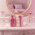 Ard Al Zaafaran Ahubbak Love In Paris EDP 100ml Zaafaran — Pink perfume bottle with a decorative column motif and gold accents, featuring Arabic script and "Love in Paris" text.