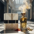 Safeer al Oud perfume bottle and packaging on a white background