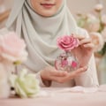 Wanita berhijab Malaysia memegang Layaan, gaya lembut feminin