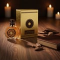 Oud Al Sahraa by Lattafa perfume bottle and box with oud chips and leather journal luxury unisex Malaysia