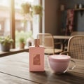 Ameerat Al Arab Prive Rose di kafe bersama latte pink – mood sweet Malaysia