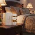Yara Moi di meja katil dengan lighting lembut – perfume sweet Malaysia
