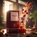 Perfume bottle and packaging of 'Forbidden Love' by Alhambra on a white background