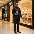 Lelaki Melayu memegang Hercules di Pavilion KL – gaya mewah Malaysia”