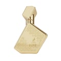 Gold perfume bottle with 'LUXE' and 'Gold' text on a white background