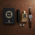 Kismet For Men flatlay lelaki dengan jam & dompet kulit