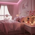 La Voie di bilik tidur dengan cahaya pink – perfume romantik Malaysia