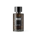 Perfume bottle labeled 'Mood' on a white background