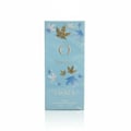 OSMA perfume packaging with blue and gold leaf design on a light blue background