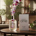 Pendora One perfume bottle and packaging with cityscape background