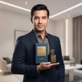 Lelaki Malaysia memegang Satin Luxe for Men, gaya maskulin elegan