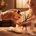 Man gifting Rue Broca Pride Pour Femme perfume box to Malay woman warm vanilla glow Malaysia