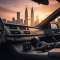 Rue Broca Pride Pour Homme EDP bottle and box on dashboard luxury car men fragrance Malaysia”