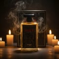 Cult by Zimaya perfume bottle with candles and oud smoke gold rim light men fragrance Malaysia