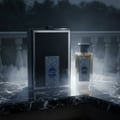 Men’s perfume bottle under moonlight with mist rising dark marble Malaysia – Inekas Luna