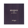 Dark brown box with 'Reserved oud eau de parfum' text and 'zimaya' branding on a white background