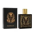 Rayhaan Pharaoh by Rayhaan 100ml EDP Unisex — Black perfume box and bottle featuring a gold pharaoh mask design, with hieroglyphics on the box.