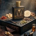 Rayhaan Pharaoh by Rayhaan 100ml EDP Unisex — Black perfume box and bottle featuring a gold pharaoh mask design, with hieroglyphics on the box.