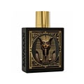 Rayhaan Pharaoh by Rayhaan 100ml EDP Unisex — Black perfume box and bottle featuring a gold pharaoh mask design, with hieroglyphics on the box.