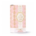 Ard Al Zaafaran Pink Blush Shams Al Emarat Khususi 50ml Perfume — Pink glass perfume bottle with gold spray nozzle and cap, label shows Arabic script and English text, isolated on white background.