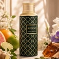 Maison Asrar Regent by Maison Asrar 100ml EDP Unisex — Dark green bottle with gold geometric pattern and gold cap, featuring a gold label with 'REGENT ROYAL COLLECTION' text.