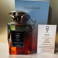 Bujairami Vanilla Dream — Perfume bottle with gradient orange-blue box, gold cap, and black label
