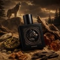 Rayhaan Wolf by Rayhaan 100ml EDP for Men — Black perfume bottle and box with embossed gold wolf head design, set against a white background.